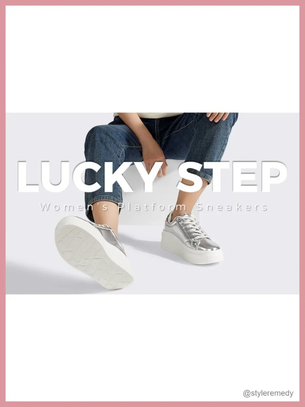 Women's Platform Fashion Sneakers Thick Sole Faux Leather PU